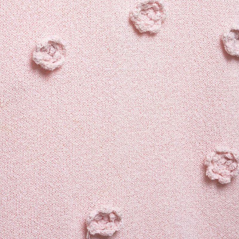 Kaslead New Arrival Women's Clothing Fashion Style Fashion Three-Dimensional Flower Chest Shoelace Knitting Tube Top Dress