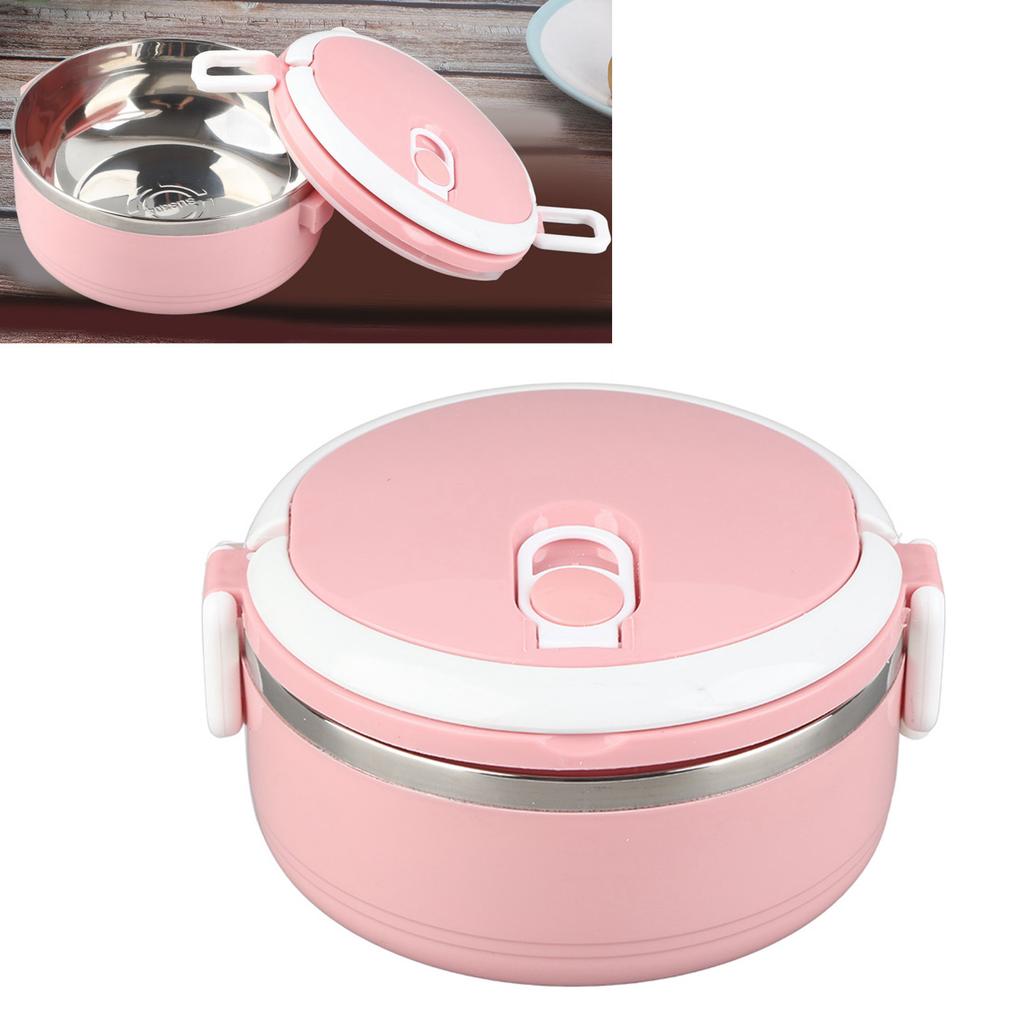 Insulated Lunch Box Lunch Box Pink Portable Stainless Steel Thermal Insulated Rice Noddles Lunch Box Single Layer Food Container