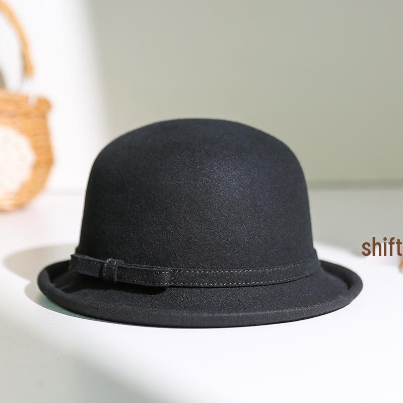 

2025 Winter Fashion Rolled-Edge Wool Felt Woman s Fisherman Hat - Casual Streetwear M