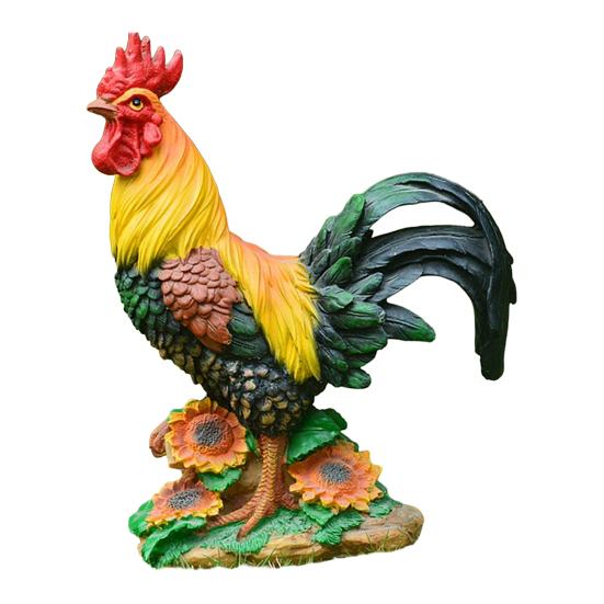 Chicken Figurine, Lifelike Resin Hen Rooster Garden Statue, Standing Farm Animal Sculpture for Yard, Lawn Garden, Outdoor Decor