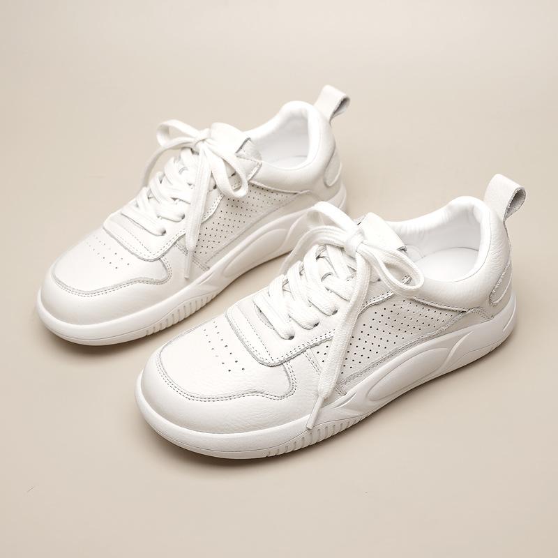

Leather little white shoes women s shallow mouth spring and summer new breathable versatile single shoes one pedal flat baseplate shoes 40