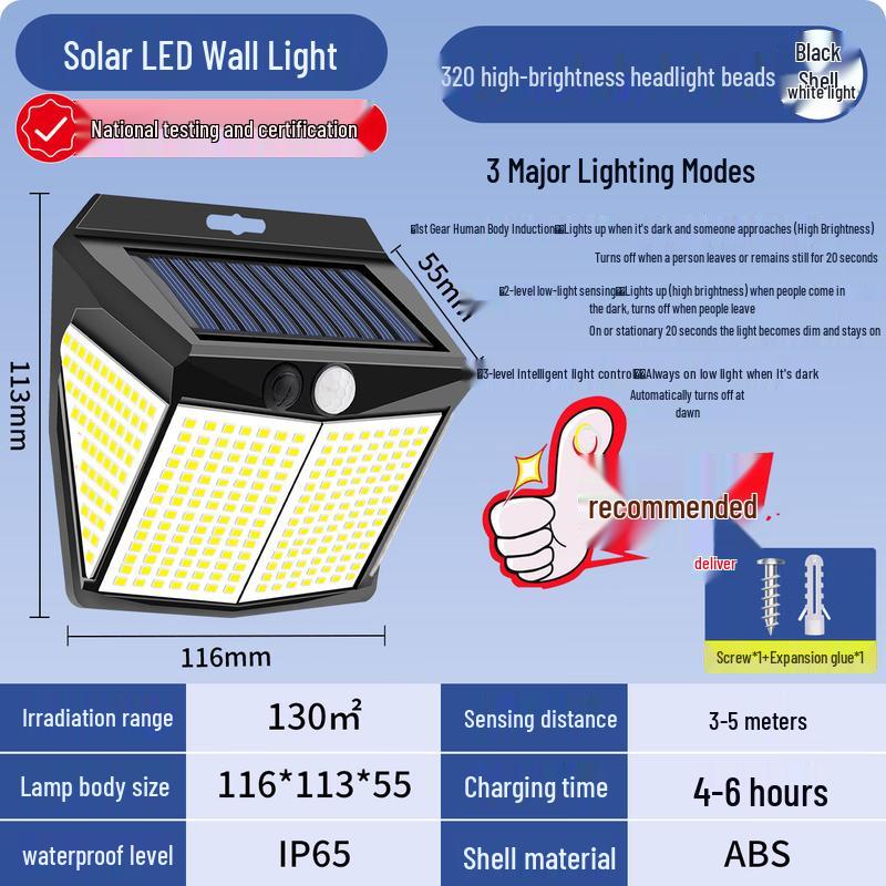 ZOATRON Solar Outdoor Motion Sensor Wall Light