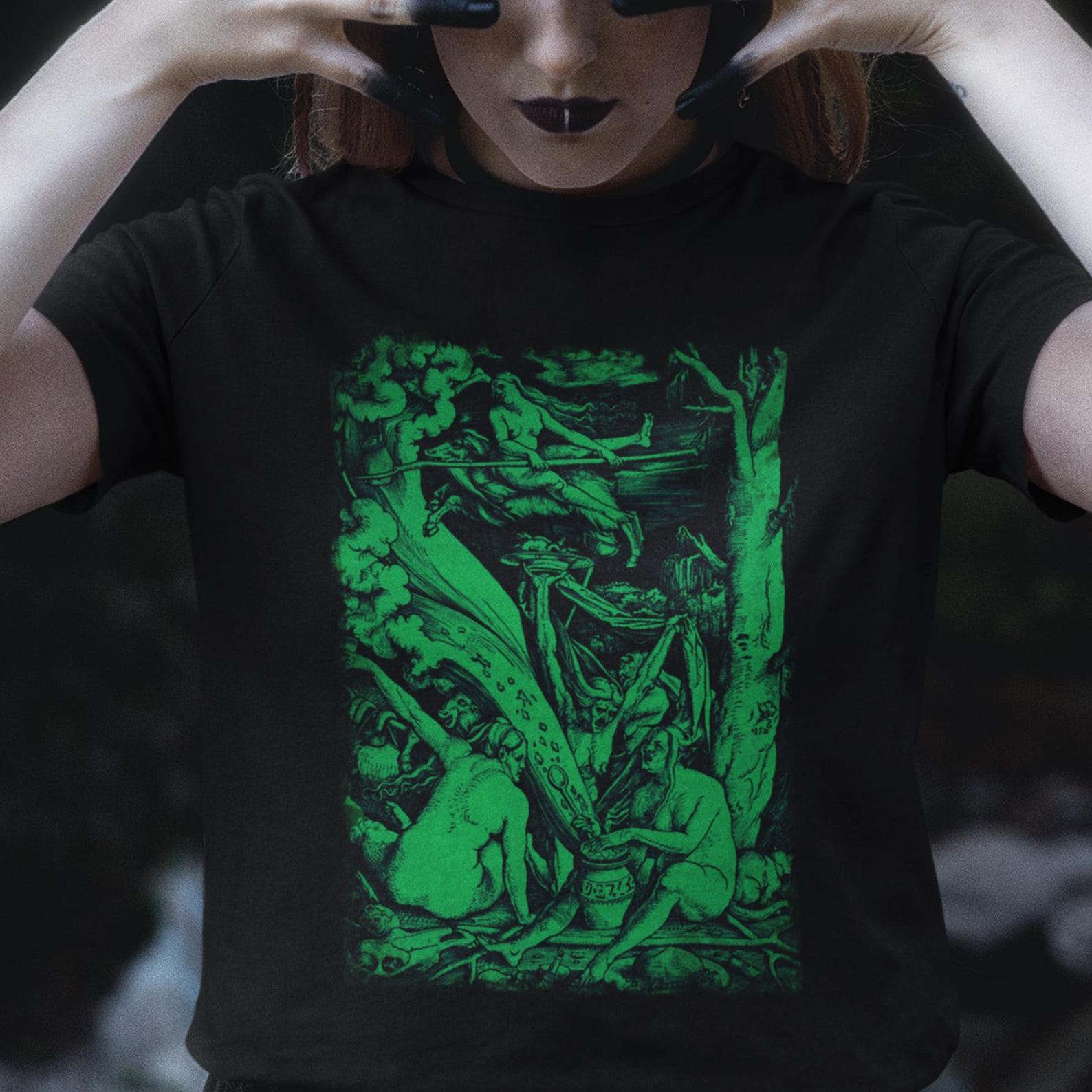 The Witches Occult Shirt, Witches’ Sabbath Graphic Tee, Black Magic Print, Unisex Witchcraft Gothic Top 2XL