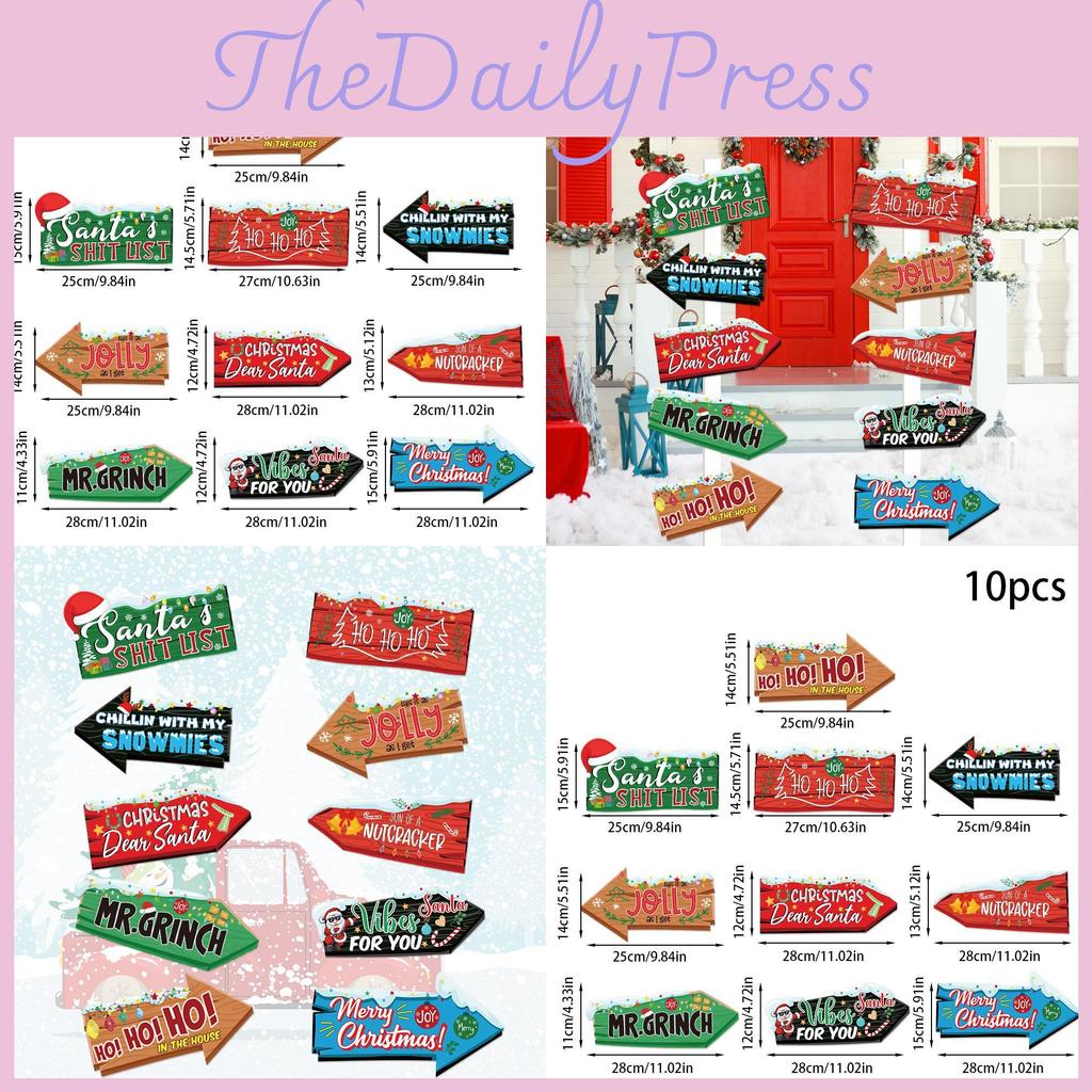 Christmas Yard Signs With Colorful Paper Arrow Markers For Holiday Event Planning