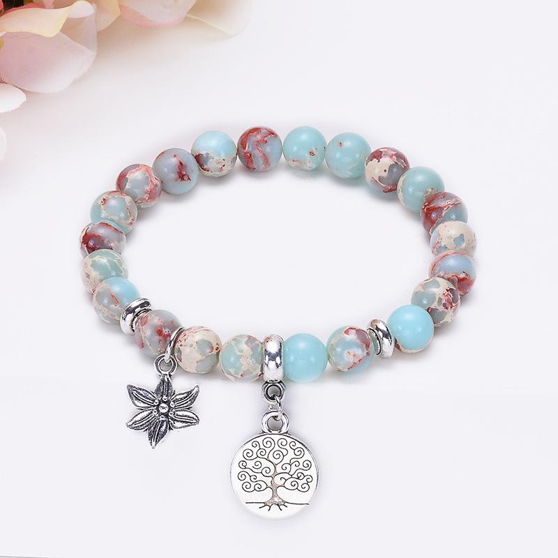 JYL TS Bracelet Multi-Layer Wrapped  Beaded Enhances Elegance & Vitality Style-6 atomic tangerine