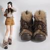 Autumn and Winter Show Feet, Small Women, High Value, Fashionable, Warm and Cold-resistant Thick-soled Snow Boots Tide