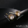 Crown Zircon Black Twist Stud Earrings for Women - Korean Style, Simple, and Elegant