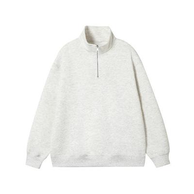 330γρ. Hua Cotton Φθινοπωρινό & Χειμερινό Γυναικείο Καθημερινό Φούτερ με Μισό Φερμουάρ και Ημιυψηλό Λαιμό
