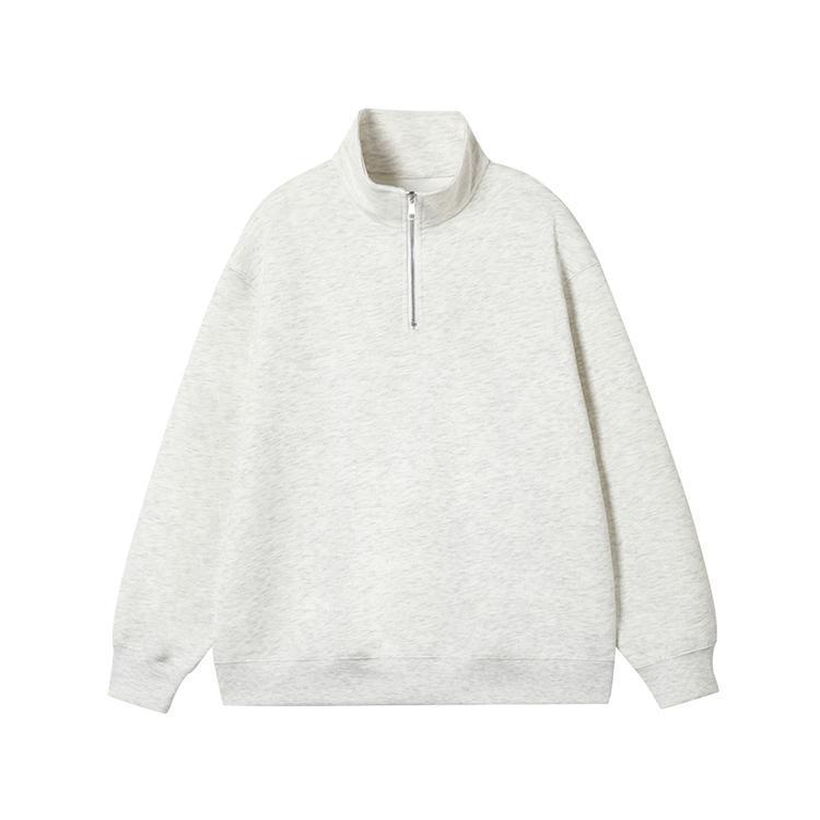 330g Hua Cotton Autumn & Winter Women's Casual Half-Zip Sweatshirt with Semi-High Neck