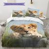 Little Lion Pattern Bedding Home Decoration Birthday Gift (1 * duvet cover + 2 * pillowcase, without core)