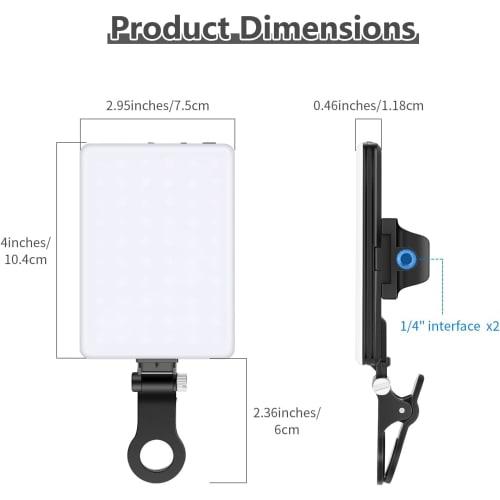 NEEWER Basic Smartphone Light, Clip Type Photography Light, LED Video Light, Selfie Light, Actress Light, Panel Light, Dimmable, CRI95+ 3 Light Modes,