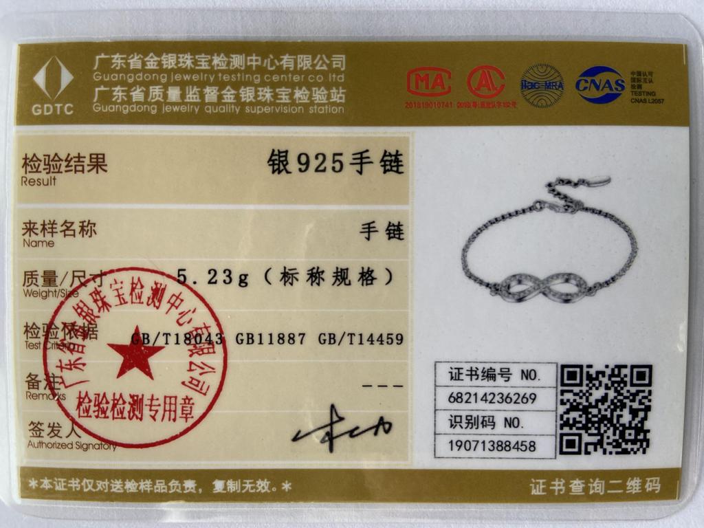 925 Sterling Silver AAA Zircon Bracelet Fashion Gift Wedding Jewelry