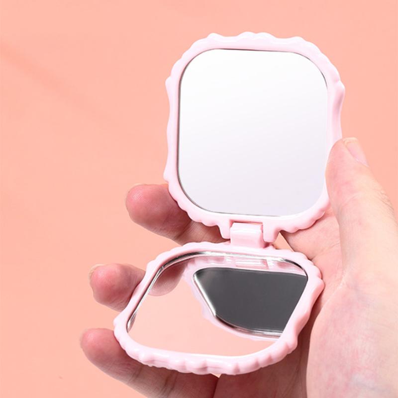 Espejo de Maquillaje Vintage Plegable Mariposa Redondo Chica Mujeres Chica Maquillaje Lindo Herramienta Cosméticos Regalo Pequeño de Mano Compacto Espejo de Bolsillo