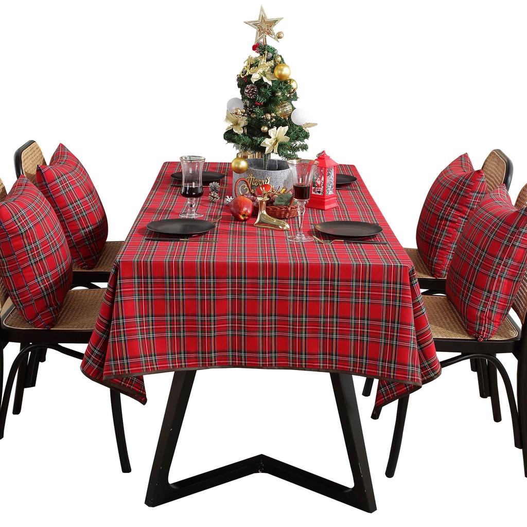 American Christmas Tablecloth Fabric Nordic Ins Style Coffee Table Cloth Plaid Dining Table Mat New Year'S Table Cover