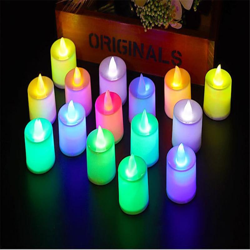 Flameless Led Candle Light Battery Powered Bright Color Lamp Blinking Row Long Lasting Decoration