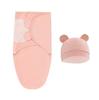 Set Coperta e Cappellino per Neonato Stampa Cartoni Animati Cotone Fasciatoio Neonato Fasciatoio Regolabile per Dormire Neonato Tutte le Stagioni 0-6 Mesi