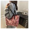 Cherry Print Large Capacity Tote Bag Faux Leather Shoulder Handbag Trendy Street Style Commuter Purse for Women