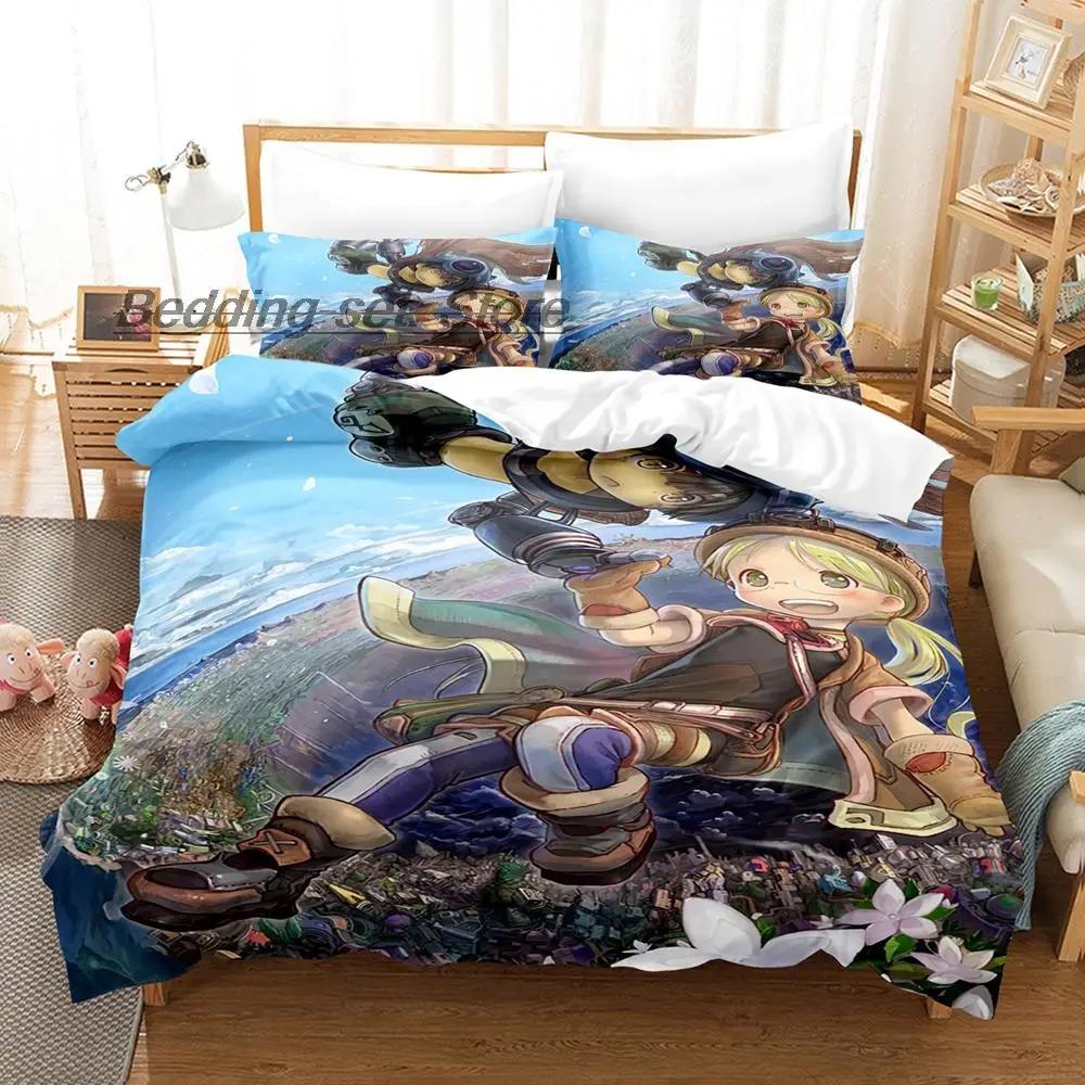 New Made In Abyss Bedding Set Single Twin Full Queen King Size Bed Set Aldult Kid Bedroom Duvetcover Sets 3D Anime Bed Sheet Set