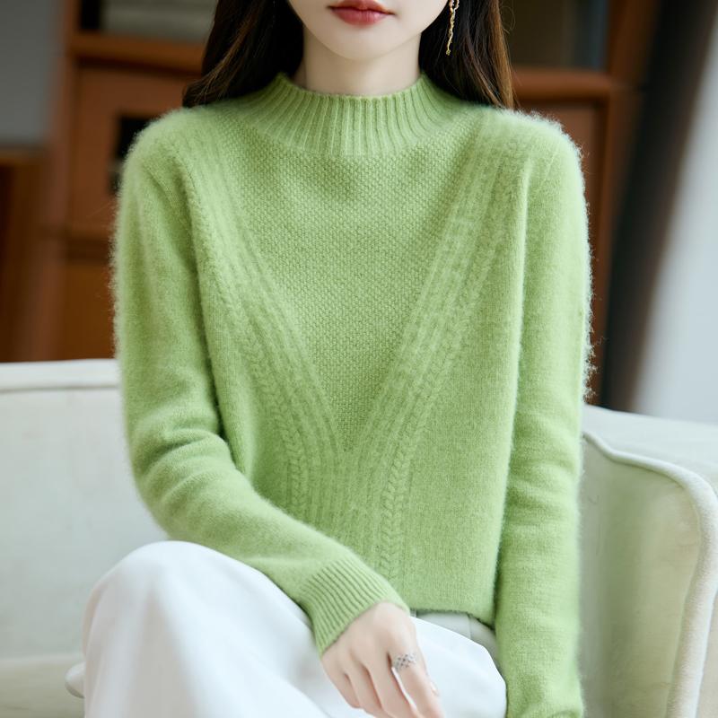 Dámský kašmírový svetr Kašmír Qinghe 30% kašmír 70% vlna podzimní a zimní pulovr hřejivý a módní