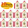 10PCS Cute Cartoon Christmas Greeting Cards Set with Envelopes, Large Size Hand-drawn Xmas Cards for Holiday Wishes & Gifts