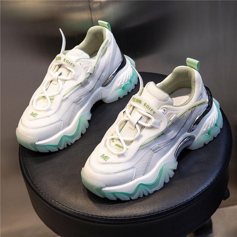 

Suction Film Sole Dad Shoes Spring 2025 New Sports Height Increasing Casual Shoes Women s Height Increasing Running Breathable Leather Women s Shoes 40 сірий