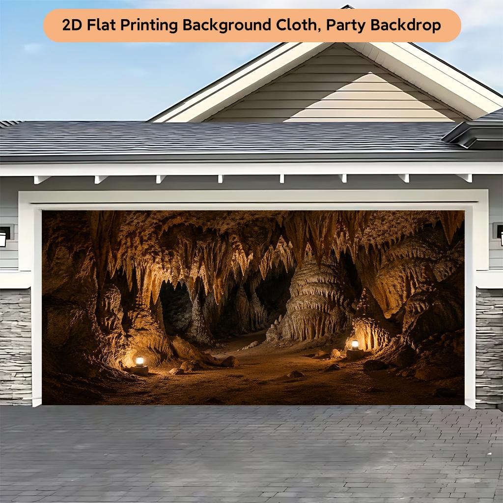 1 Piece of 2D Flat Background Cloth, Background Cloth for the Cave Interior with Stalactite landscape.PMJ