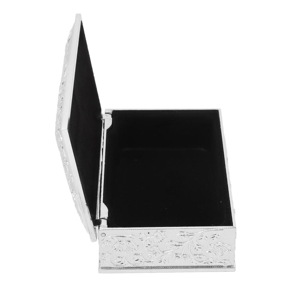 Vintage Jewelry Box Carved Elegant Colorfast Zinc Alloy Soft   Lining Trinket Storage Box for Dressing Table Shelf