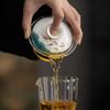 Chinese Hand-Painted Gaiwan Tea Set with Borosilicate Glass and Mutton Fat Jade White Porcelain