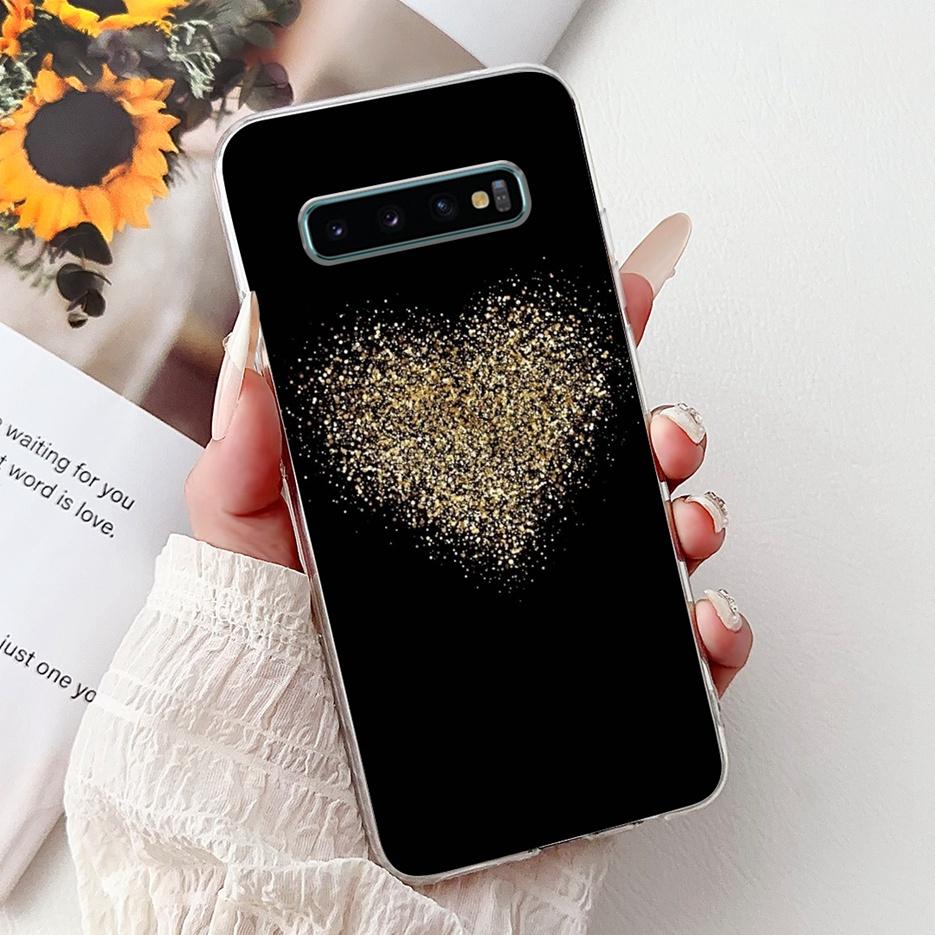 For Samsung Galaxy S10 S10e S10+ Case Luxury Love Heart Painted Cover Soft Slim Phone Case For Samsung S10 Plus S 10 S10e Fundas