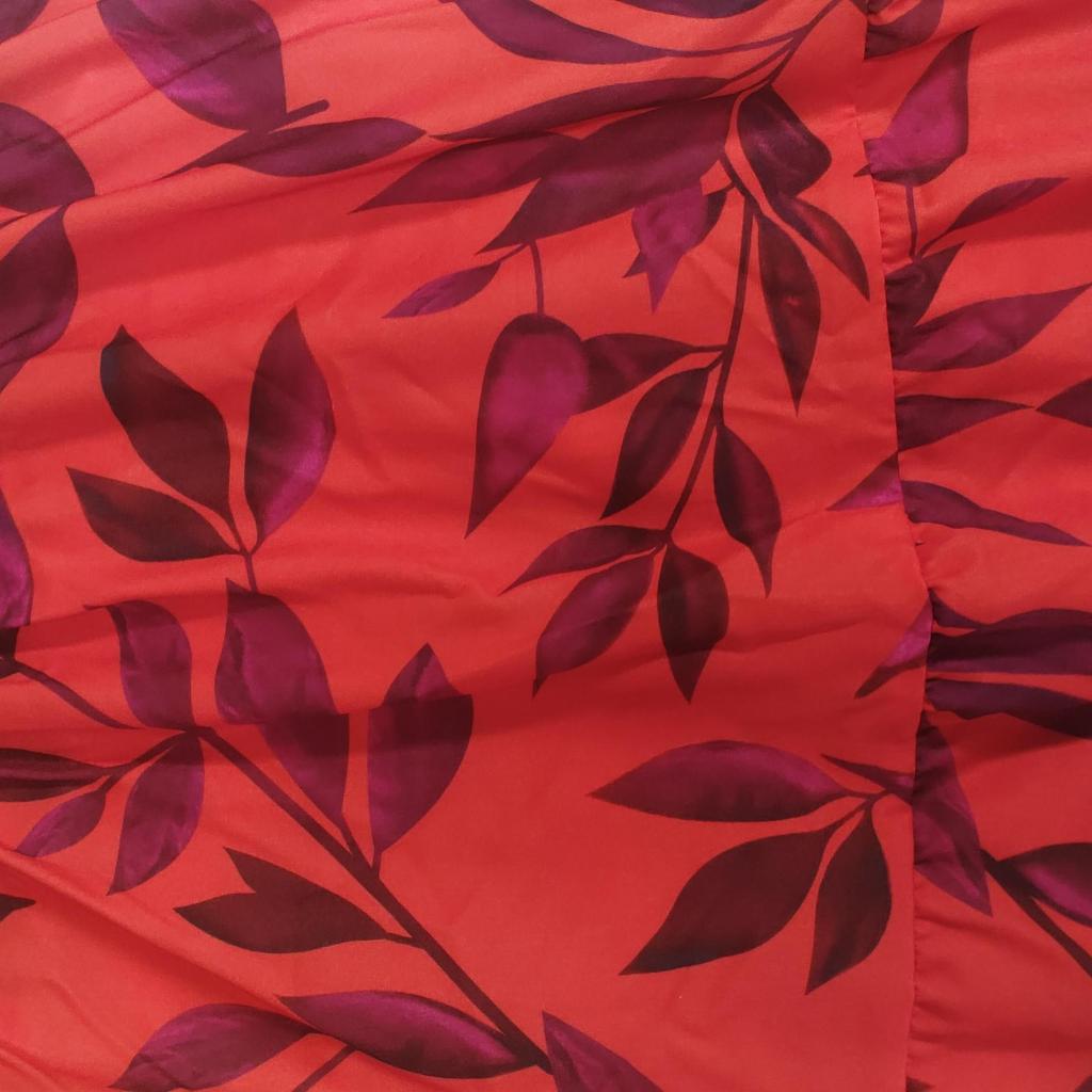 Sommerkleid für Damen, bedruckt, Rundhalsausschnitt, langer Rüschensaum