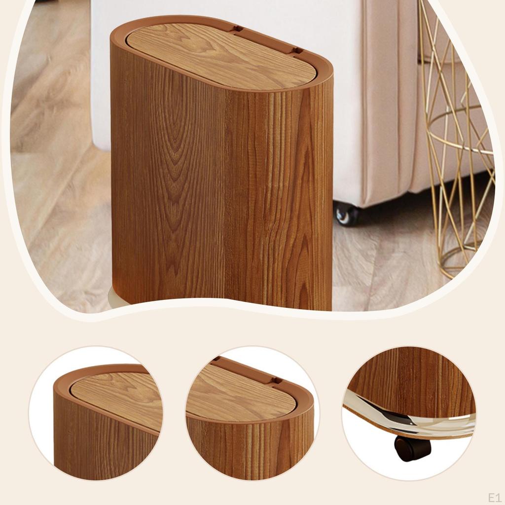Trash Bin with Removable Wheels Garbage Can Narrow Space Saving Practical Waste for