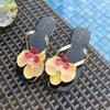 Mode Blume Damen Dekor Einzelband Flache Sandalen Mode Sexy Offene Zehen Outdoor Pantoletten Luxuriöse Büro Damen Party Schuhe