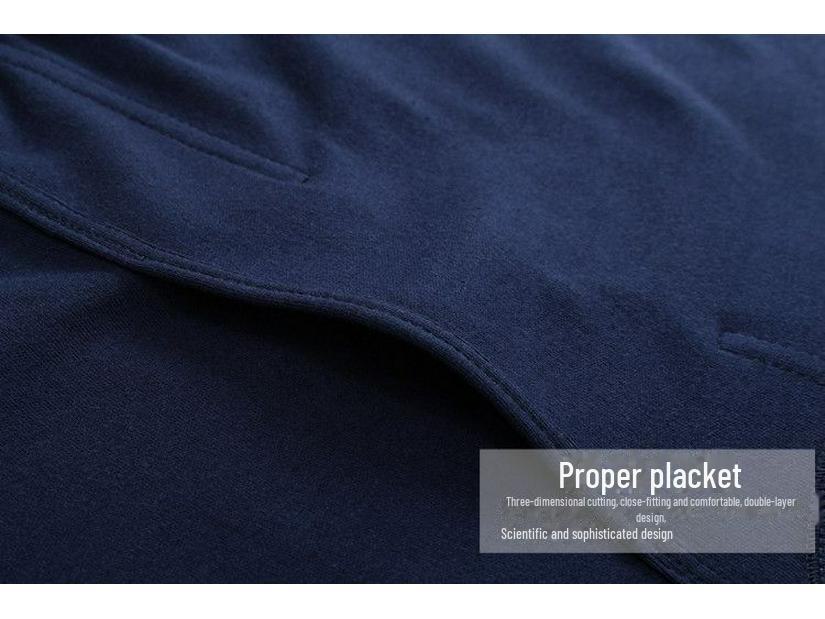 Set de haine de toamnă pentru bărbați: Pulover și Pantaloni din Bumbac Ușor - Articole Termice pentru Vârsta Mijlocie și Persoane Vârstnice