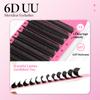 Merrdear U 6D Lashes Extensions Matte Black U Shaped 6D Eyelashes Extensions U Lashes Premade Volume Fans False Eyelashes