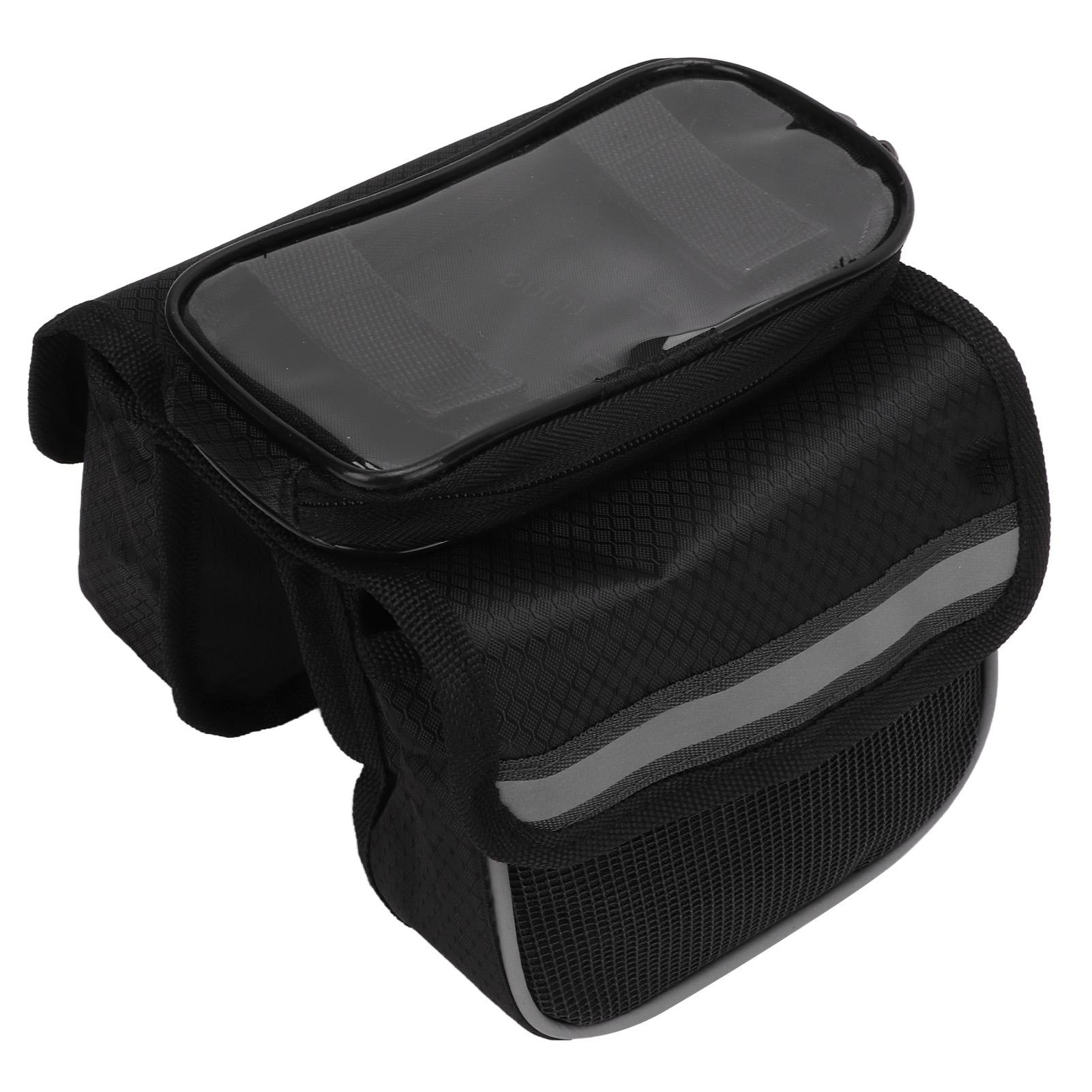 

Сумка на раму велосипеда Ткань нейлон 600D Чувствительная пленка ТПУ Светоотражающие ленты Двойная молния Ударопрочная