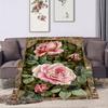 Vintage Rose Garden Art Blanket Soft And Portable Four Season Home Bed Sofa Blanket Office Travel Lunch Break Warm Blanket A5