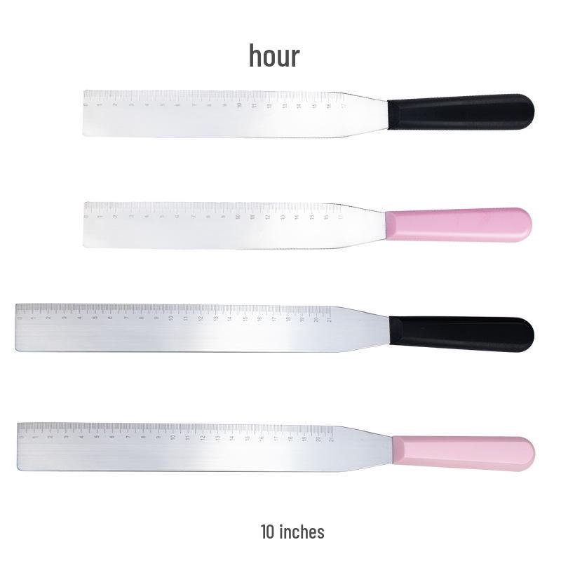 Stainless Steel Right Angle Icing Spatula with Scale for Cake Smoothing