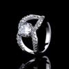 Wind Slightly Set Zircon Ring, Creative Cross Set Diamond Elegant Hollow Women'S Ring