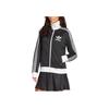 Adidas Originals Letter Logo Striped Stand Collar Jacket Women Jackets Black HZ3743