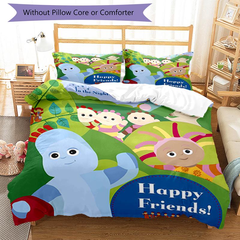3-delige In de Nacht Tuin 1 Ontwerp Dekbedovertrek Set - HD Geprint Beddengoed met 1 Dekbedovertrek en 2 Kussenslopen - Perfect voor Huis- en Studentenkamer Decoratie