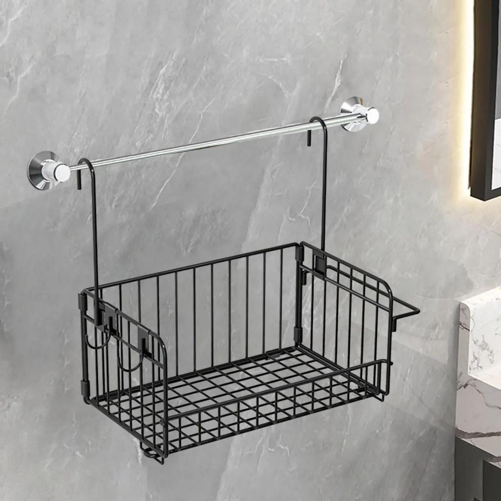 Removable Iron Bathroom Hanging Basket Bathroom Storage Rack Wall Mounted Toilet Storage Basket Toiletries Storage Basket