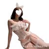 Sex underwear, sexy lace fishbone set, pure desire perspective qqny pajamas, free small chest uniform