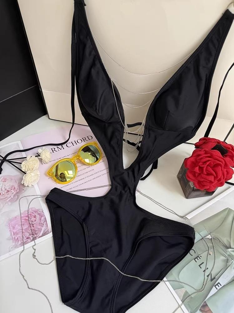 Women Sexy Cut Out One Piece Swimsuit Bikini Set High Waisted Halter Neck Push Up Bohemian Summer Beach