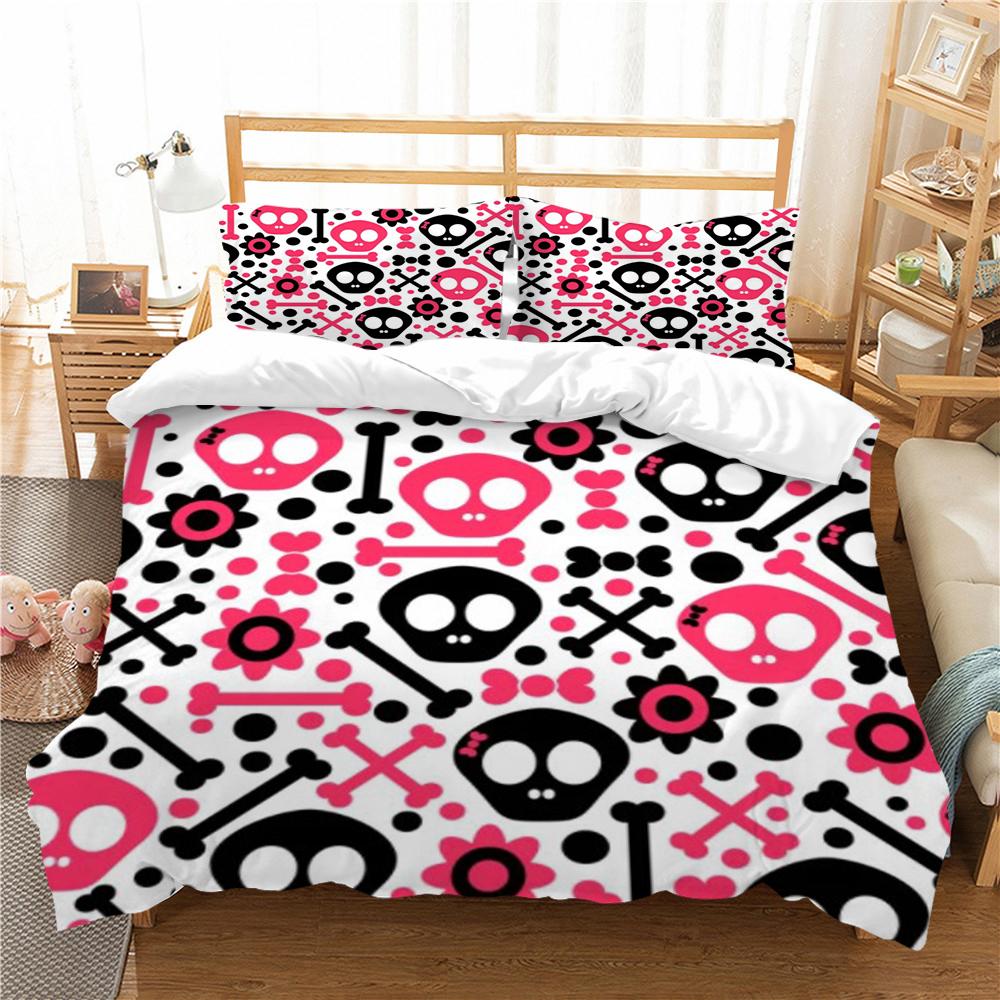 Bettbezug-Set, 3D-Skelettdruck, Bettbezug, modische Mikrofaser, Heimtextilien, für Jungen, Teenager, Einzelbett, Doppelbett