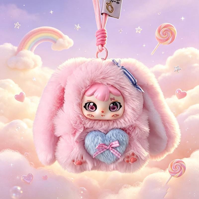 Plush Toy Sweetheart Bunny Bag Charm With Soft Polyester For Girls And Boys