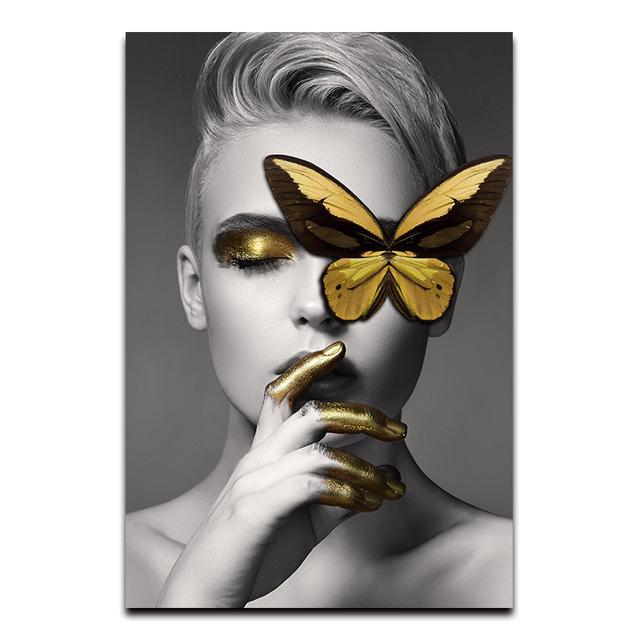 

Бабочка Женщина Абстрактная Настенная Картина Холст Картины Плакат Принт Настенные Художественные Фотографии Украшение Гостиной 21*30cm