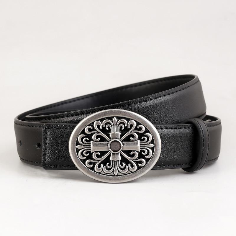 

Leather Womens Waist Belt With Alloy Buckle For Casual And Office Wear чёрный