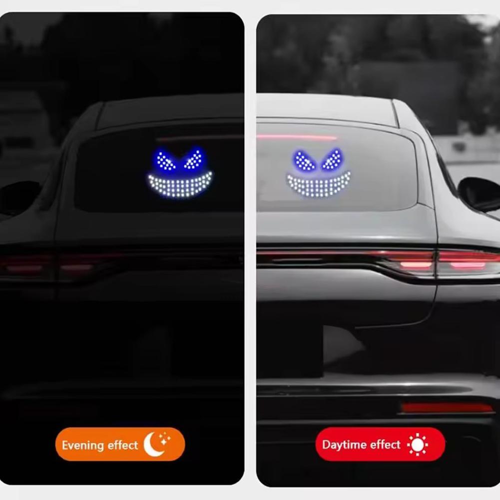 1Pcs Creative Car Back Window Devil's Eye LED Decorative Eye Light Expression Light Rear Window Truck Car Warning Light