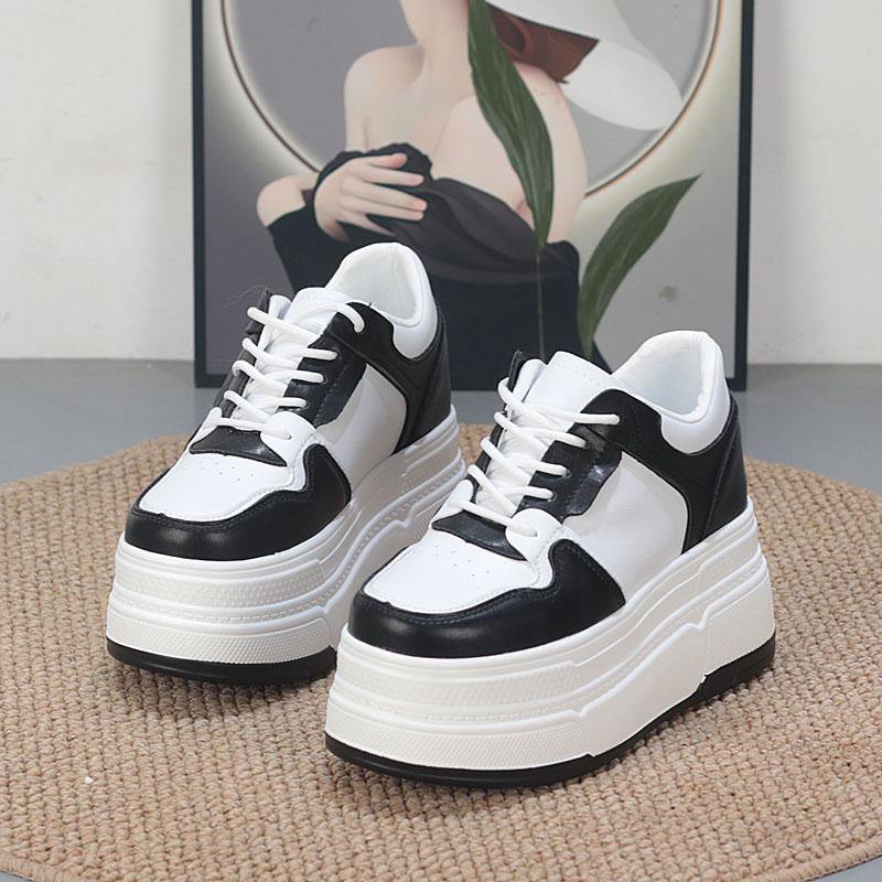 Fashion Women10CM Platform Sneakers Casual Outdoor Simple Design Skateboard Comfortable Lace Up Sneakers Running Sports Shoes Female 40