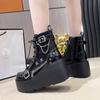 Fashion New Gothic Punk Style Platform Cosplay Women Mid-calf Boots 2025 Autumn Winter Wedges Comfy Women Short Motorcycle Boots Shoes